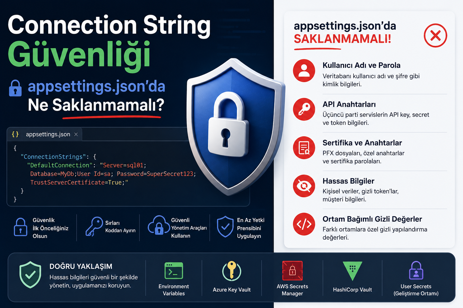 Connection String Güvenliği — appsettings.json'da Ne Saklanmamalı?